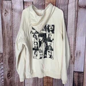 Taylor Swift Eras Tour Graphic Hoodie Concert Music Merch Back Print Cream XL